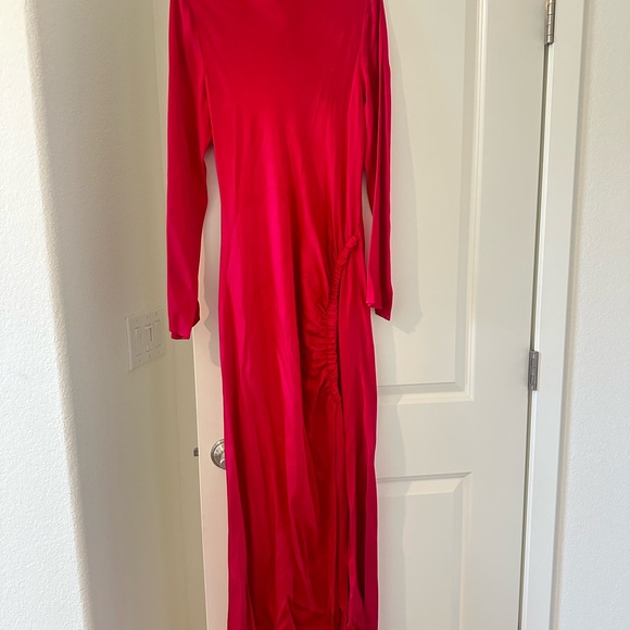 Lapointe satin long gown with slit - Picture 7 of 9